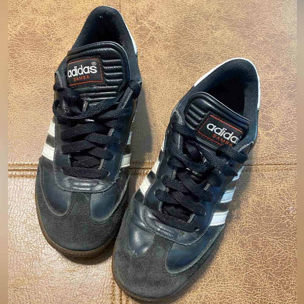 Adidas sambas, indoor soccer shoe.